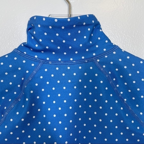 Nike Pro Dry Fit Blue/White Running Jacket 1/2 Zip Polka Dot Pullover Size M - Picture 10 of 15
